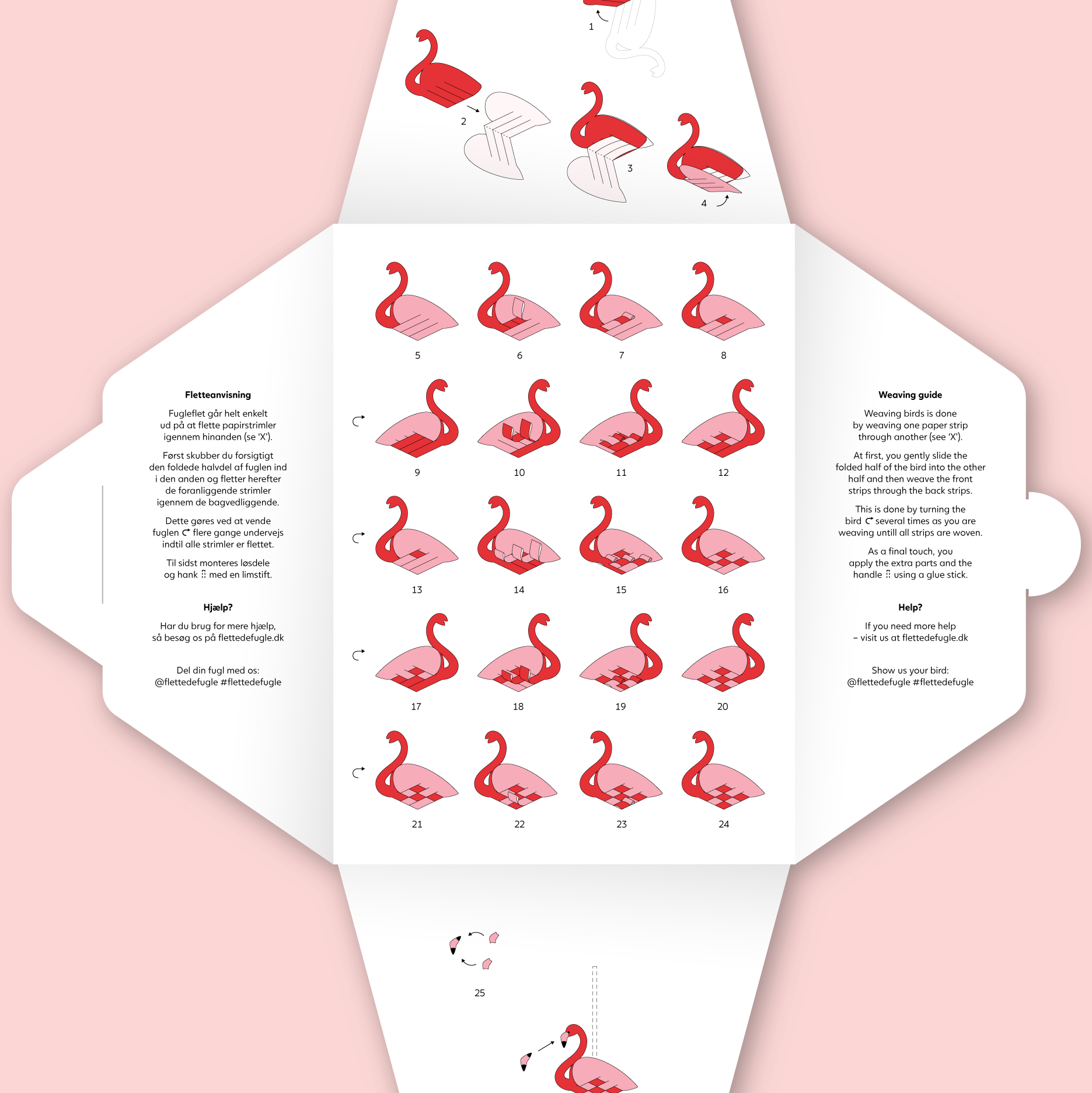 Flamingo - Flettede Fugle